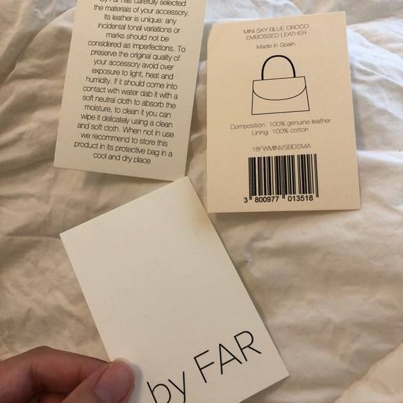 BY FAR MINI SKY BLUE CROCO EMBOSSED LEATHER - Picture 6 of 10